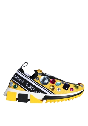 Yellow Sorrento Crystals Sneakers Womens Shoes - EU37/US6.5