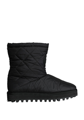 Black Nylon Padded Mid Calf Men Boots Shoes - EU44/US11