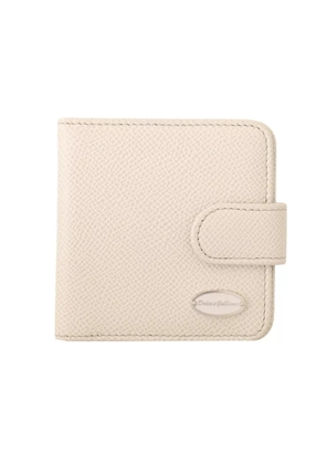 White Dauphine Leather Condom Case Holder Pocket Wallet