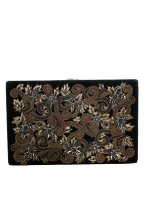 Black Velvet Gold Frame Clutch Evening Party Purse Bag