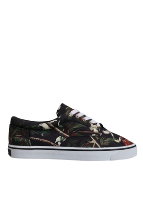 Black Tropical Print Low Top Sneakers Shoes - EU40.5/US7.5