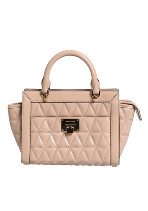 Peach Quilted Leather Logo Crossbody VIVIANNE Messenger Bag