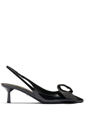 55mm crystal-embellished slingback pumps - 36 NERO