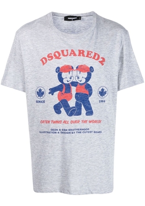 DSQUARED2 logo-print short-sleeve T-shirt - M GREY MELANGE