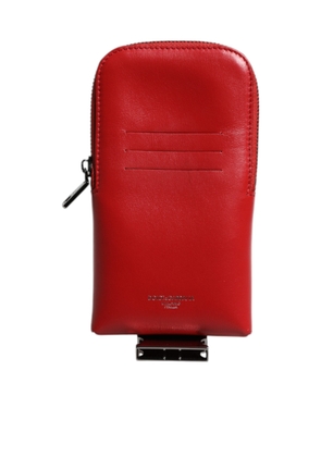Red Leather Logo Zip Around Card Holder Wide Strap Wallet (Copy)