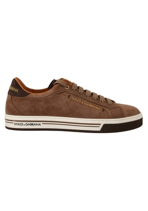Brown Suede Logo Low Top Sneakers Men Shoes - EU39/US6