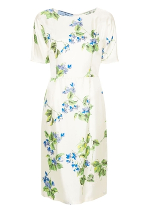 floral-print twill dress - 38 TALCO