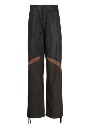 panelled straight-leg cargo trousers - 46 CHOCOLATE