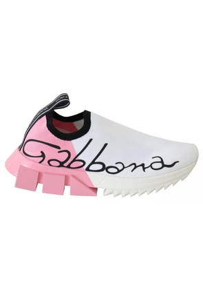 Pink White Logo Sorrento Sneakers Shoes - EU35/US4.5