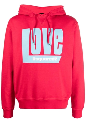DSQUARED2 'Love' logo-print hoodie - S RED