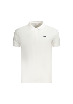 White Cotton Men Polo Shirt - S