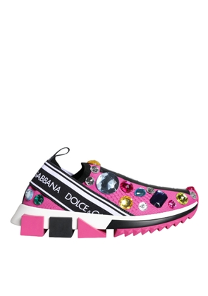 Pink Sorrento Crystals Low Top Sneakers Shoes - EU35/US4.5