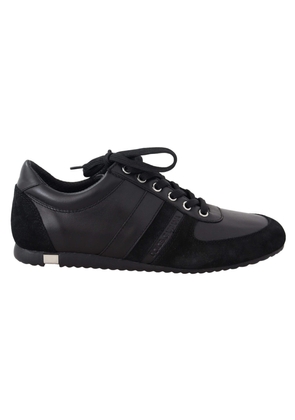 Dolce & Gabbana Black Logo Leather Casual Sneakers Shoes - EU39/US6