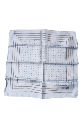 Sky Blue Polka Dots Square Handkerchief Scarf