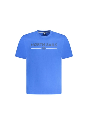 Blue Cotton Men T-Shirt - S