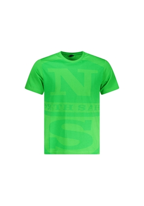 Green Cotton Men T-Shirt - S