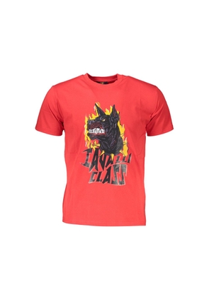 Red Cotton Men T-Shirt - M