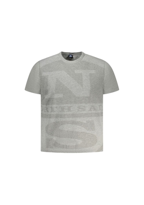 Gray Cotton Men T-Shirt - S