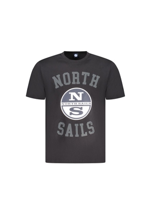 Black Cotton Men T-Shirt - S