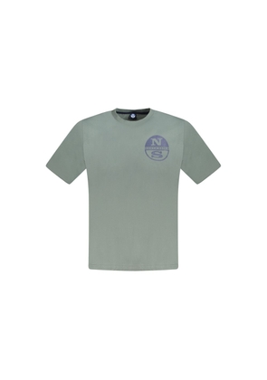 Green Cotton Men T-Shirt - S
