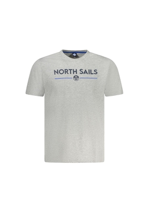 Gray Cotton Men T-Shirt - S