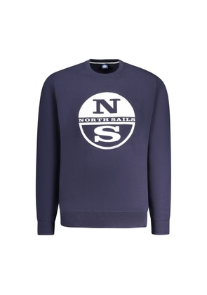 Blue Cotton Men Sweater - S