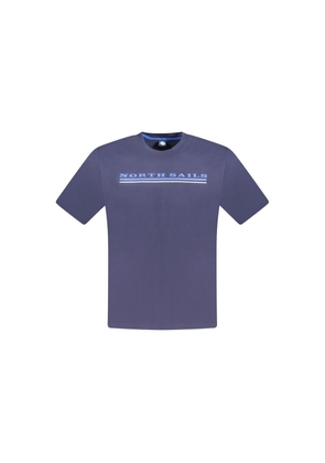 Blue Cotton Men T-Shirt - S