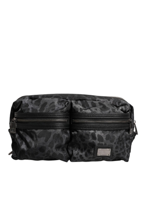 Black Gray Leopard DG Logo Belt Waist Fanny Pack Bag
