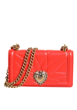 Red Leather Quilted Devotion Crossbody Phone Cover Bag