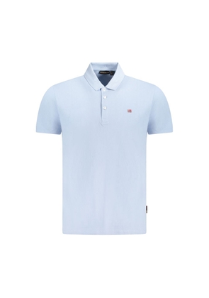 Light Blue Cotton Men Polo Shirt - S