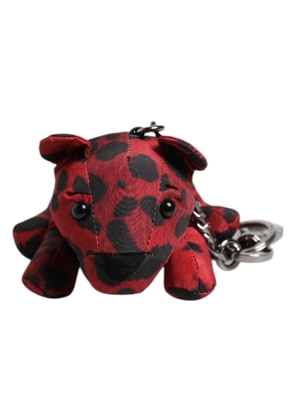 Red Black Polyester Animal Silhouette Keychain Keyring