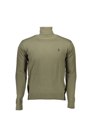 Green Cotton Men Sweater - XXL