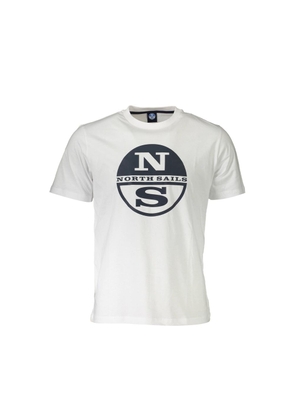 White Cotton Men T-Shirt - M