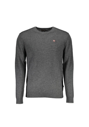 Gray Wool Men Sweater - S