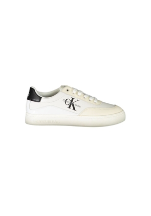 Chic White Lace-Up Sneakers with Contrast Detailing - EU36/US6