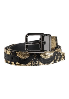 Multicolor Jacquard Leather Metal Buckle Belt - 90 cm / 36 Inches