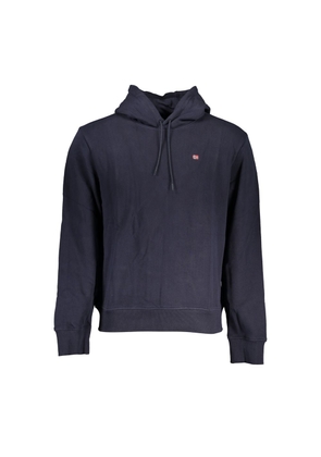 Chic Blue Hooded Cotton Sweater for Men - S