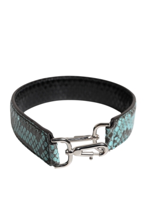 Black Blue Exotic Leather Bag Shoulder Strap