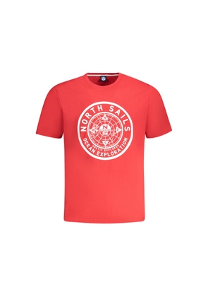 Red Cotton Men T-Shirt - S