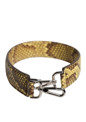 Yellow Exotic Leather Bag Shoulder Strap