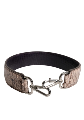 Black Cream Exotic Leather Bag Shoulder Strap