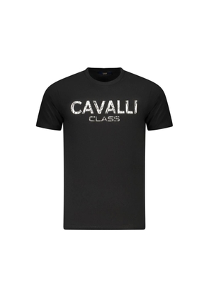 Black Cotton Men T-Shirt - M