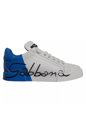 White Blue Logo Portofino Sneakers Shoes - EU36/US6