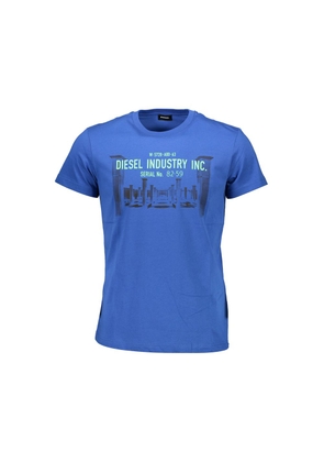 Blue Cotton Men T-Shirt - XL