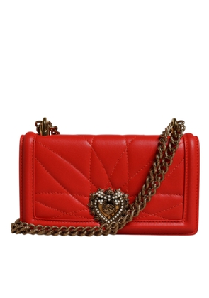 Red Quilted Devotion Crossbody Chain Phone Cover Bag