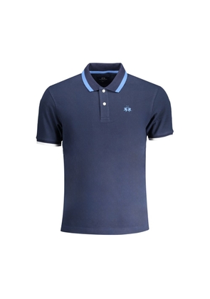 Blue Cotton Polo Shirt - S