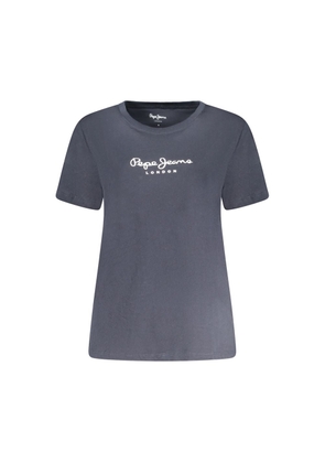 Blue Cotton Women T-Shirt - XS