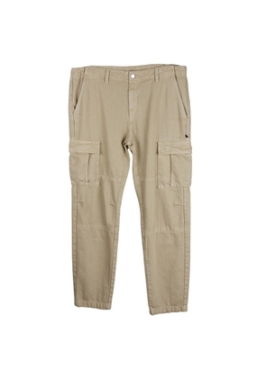 Beige Cotton Men Trouser - L
