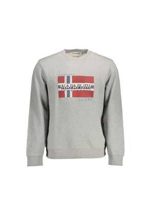 Gray Cotton Men Sweater - XXL