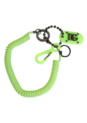 Green Springy Key Holder DG Logo Men's Keychain Keyring